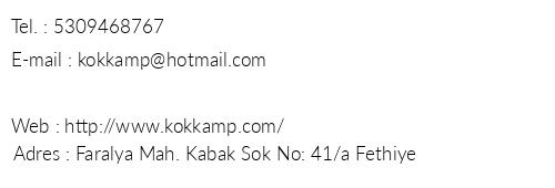 Kk Kamp Kabak telefon numaralar, faks, e-mail, posta adresi ve iletiim bilgileri